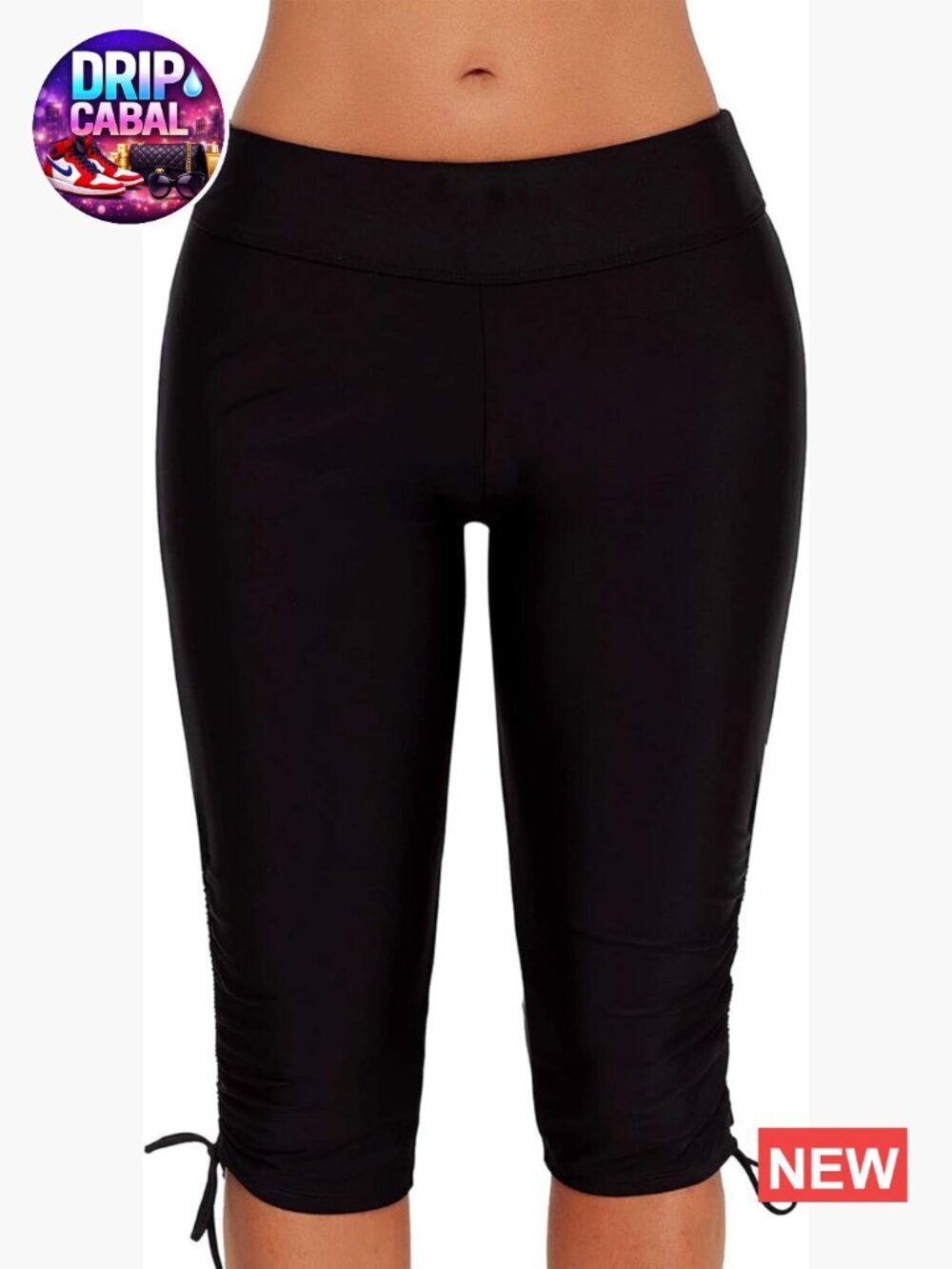 High Waist Rash Guard Capris Swim Bottoms Plus Size Tummy Control Board Shorts